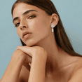thumbnail image 3 of Yoursfs Dangle Drop Faux Pearl Earrings For Women Pierced Ears Eleagnt CZ Crystal White Gold Plated Hypoallergenic Stud Earring Jewelry Gift, 3 of 6