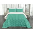 thumbnail image 3 of Ambesonne Damask Quilted Bedspread Set 3 Pcs, Grunge Eastern Details, King Size, Sea Green, 3 of 5
