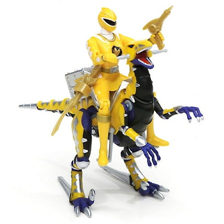 Power Rangers Dino Thunder: Yellow Raptor Rider With 5-inch Figure