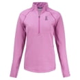 thumbnail image 2 of Women's Cutter & Buck Heather Light Pink Los Angeles Angels Peshastin Eco Fleece Recycled Half-Zip Jacket, 2 of 3