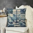 thumbnail image 2 of YINGXI  Nautical Throw Pillow Cushion Cover, Marine Theme Wave Patterns in Patchwork Style Boxes Squares Striped Anchor Print, Decorative Square Accent Pillow Case,Blue Beige 24x24in, 2 of 5