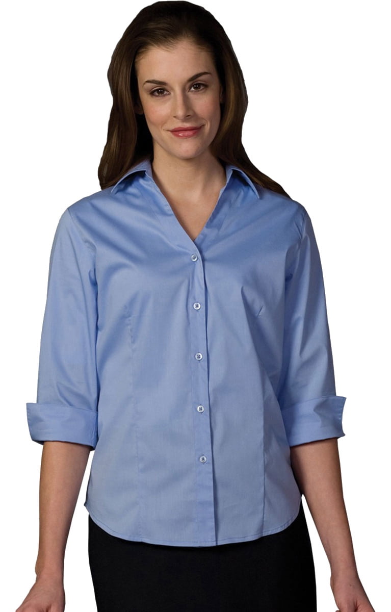 Ladies' Tailored V-Neck Stretch Blouse 