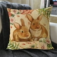 thumbnail image 3 of Biplut 45x45cm Square Pillow Case Rabbit Theme Colorful Eggs Home Decoration Flax Happy Easter Pillow Cushion Cover for Indoor (Type N), 3 of 13