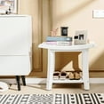 thumbnail image 2 of Gymax 2-tier Shower Bench Waterproof Spa Bath Shower Stool Heavy Duty w/ Shelf White, 2 of 10
