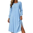 thumbnail image 2 of Omexry Cute Summer Dresses Women's Fashion And Leisure Splicing Long Sleeve Round Neck Loose And Comfortable Dress, 2 of 7