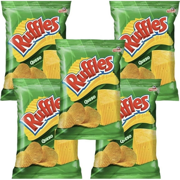 Sabritas Ruffles Queso Verdes 50g Box With 5 bags papas snacks Mexican Chips