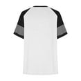thumbnail image 6 of Summer Casual T Shirts for Women Soft Cotton Crew Neck Color Block Raglan Short Sleeve Tunic Tops Loose Fit (X-Large, White), 6 of 6