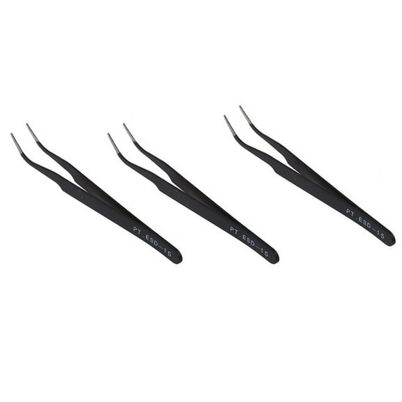 3X Curved Tweezers Jewelers Craft Hobby Beading Hand Tool