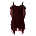 thumbnail image 3 of FASHOFT Women Dress Halloween 2026 Renaissance Vampire Butterfly Sleeve Mesh Gothic Outfit L, 3 of 3