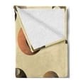 thumbnail image 2 of Retro Soft Flannel Fleece Throw Blanket, Funky Bubbles in Round Disc Shaped Model Circles Abstract Image, Cozy Plush for Indoor and Outdoor Use, 50" x 70", Pale Brown Caramel, by Ambesonne, 2 of 5