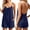 Navy, variant on MuXiKeJi Clothes Linen Rompers for Women Casual Sleeveless Halter Short Overalls Spaghetti Strap Shorts Jumpsuit with Pockets