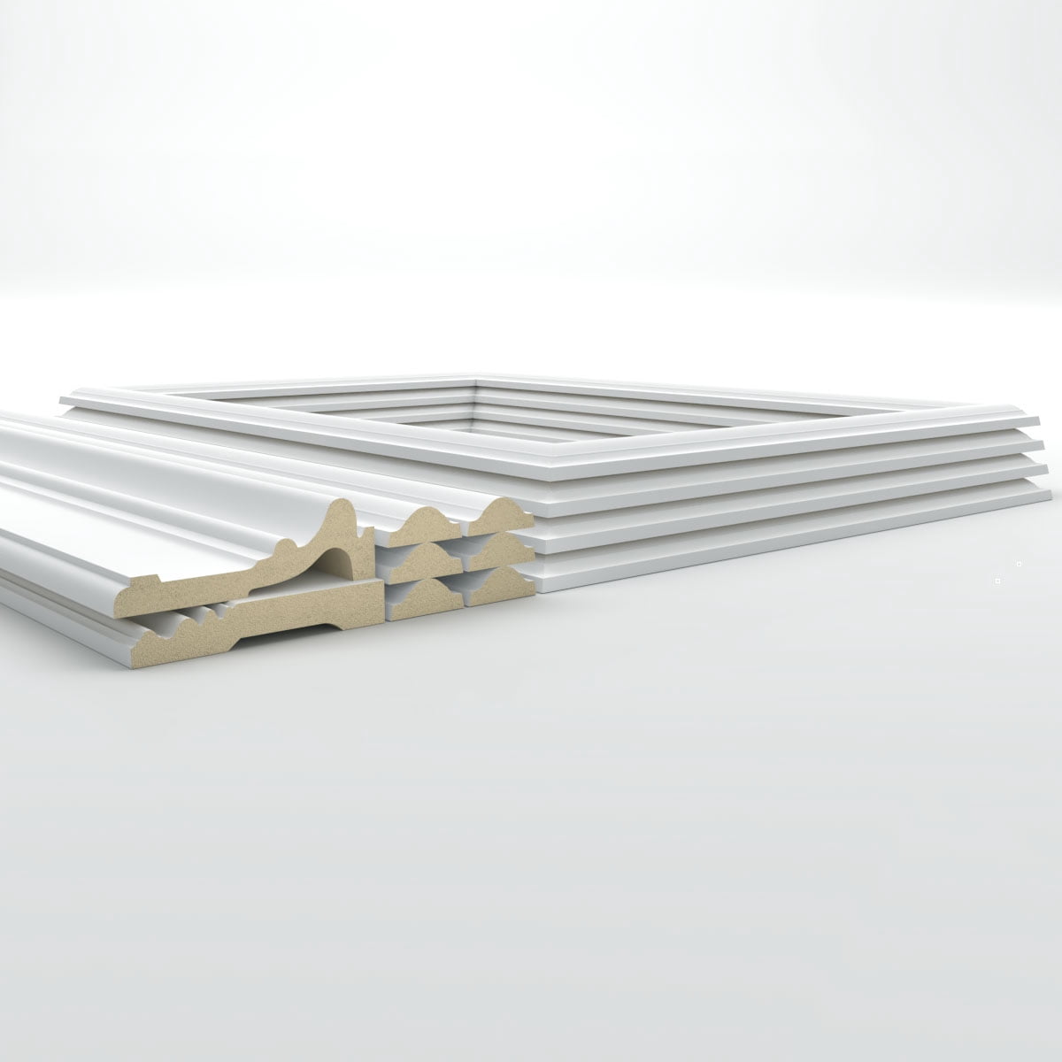 Ekena millwork 94 1/2"L (Adjustable 108"H to 132"H) Ashford Square Panel Stacked Wall Wainscot Paneling Kit