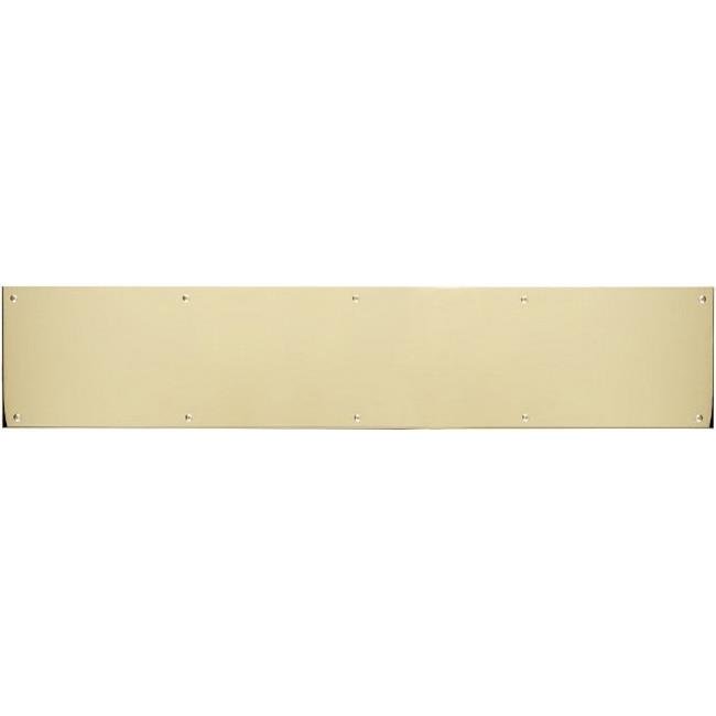 8 x 34 in. Screw Mount Polished Brass Kick Plate