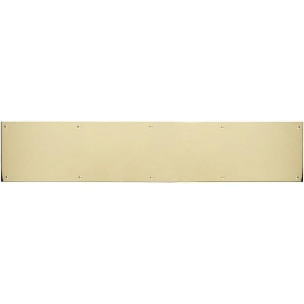 8 x 34 in. Screw Mount Polished Brass Kick Plate