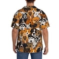 thumbnail image 3 of Xecao Dogs Different Breeds Pattern Men's Short-Sleeve Cuban Collar Button-Down Shirt with Chest Pocket Lightweight Tropical Vacation Shirt-X-Large, 3 of 5