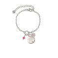 thumbnail image 2 of Delight Jewelry Indian Pink Crystal Bicone Silvertone Discover Dream Explore Zoey Charm Bracelet, 6.5+2" Extender, 2 of 4