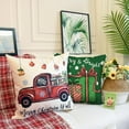 thumbnail image 5 of Christmas Throw Pillow Covers 16x16 Set of 4 Xmas Series Holiday Cushion Pillow Cover Christmas Decorations for Sofa Couch Bed Farmhouse Outdoor Living Room (Red and Green), 5 of 6