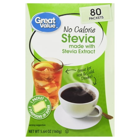 (160 Packets) Great Value Stevia Sweetener, No (Best No Calorie Sweetener)