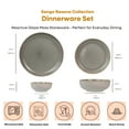 thumbnail image 3 of Sango Resona 16-Piece Stoneware Dinnerware Set, Moss Green, Dishwasher and Microwave Safe, 3 of 14