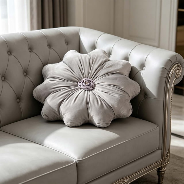 Cojín decorativo con forma de flor, suave y aterciopelado, ideal para sofá, cama o sala de estar. Decoración floral para el hogar.