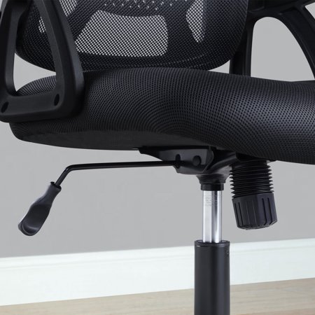 MAINSTAYS ERGONOMIC OFFICE CHAIR WITH ADJUSTABLE HEADREST, BLACK FABRIC, 275LB CAPACITY