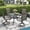 Black table-Brown chairs, variant on VOXBIN Patio Dining Set for 4 - 37.8" Outdoor Square Table and Swivel Chairs, Grey Tabletop and Fabric