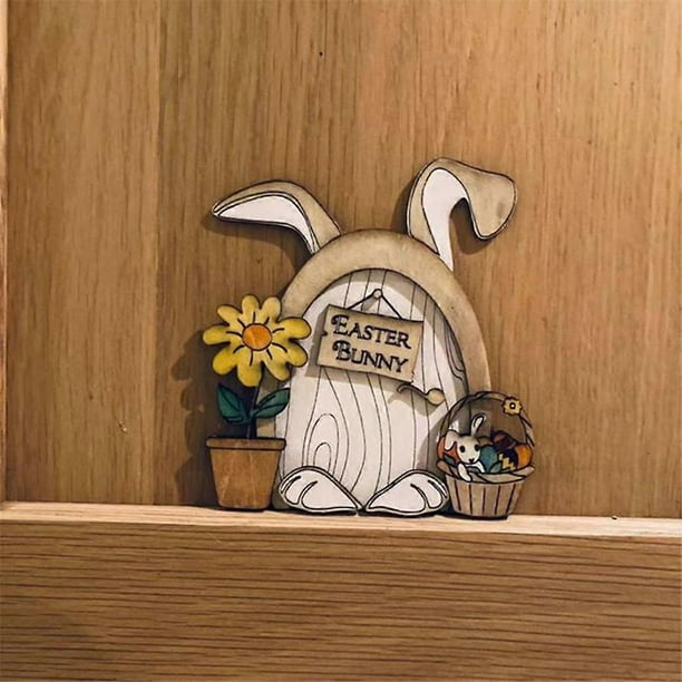 Cartoon Wooden Mini DIY Door Fairy Tale Gate Door Decoration Garden Courtyard Decor Fairy Elf Door Craft Ornament 2