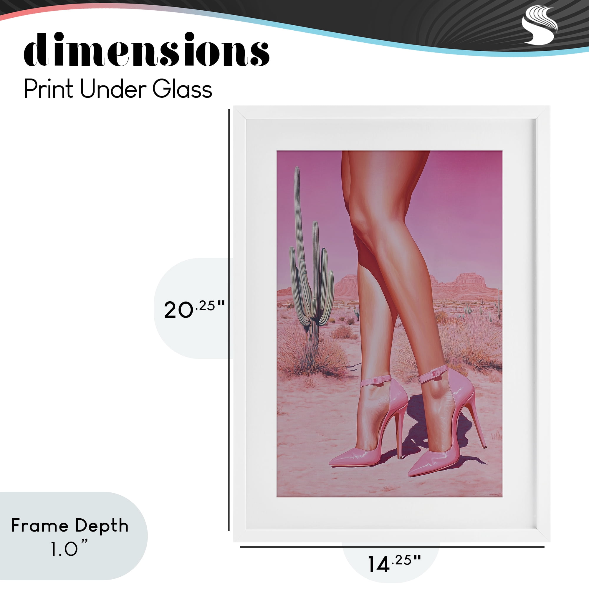 Stupell Industries Desert Heels Cowgirl White Framed Print Under Glass, design by Heidi Kuntz