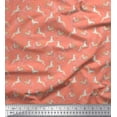 thumbnail image 1 of Soimoi Cotton Cambric Fabric Leaves & Reindeer Animal Fabric Prints By Yard 56 Inch Wide, 1 of 1
