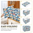 thumbnail image 2 of Yayeee Collapsible Cube Storage Bin with Lid Fabric Closet Decorative Basket with Handles, Blue Cute Train Pattern, 2 of 7