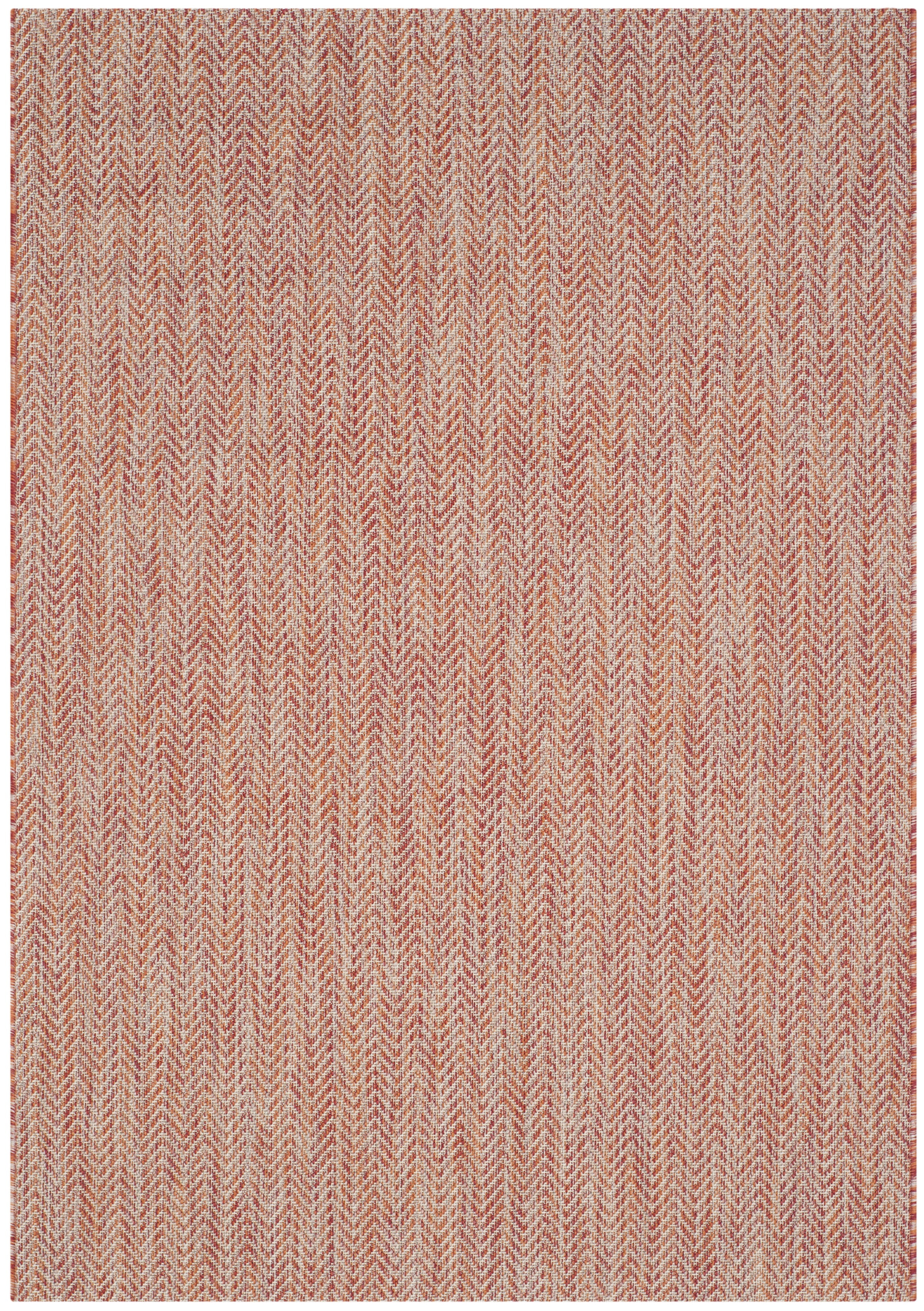 Safavieh Courtyard Blazhe Chevron Indoor/Outdoor Area Rug, Red/Beige, 4' x 5'7"