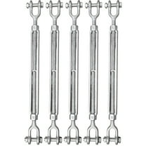 3/8" x 6" Drop Forged/Hot Dipped Galvanized Steel Jaw/Jaw Turnbuckle for Wire Rope Cable 5-Pack