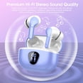 thumbnail image 4 of Auriculares inalámbricos BESNOOW Bluetooth 5.4 HiFi Stereo Blanco Púrpura, 4 of 7