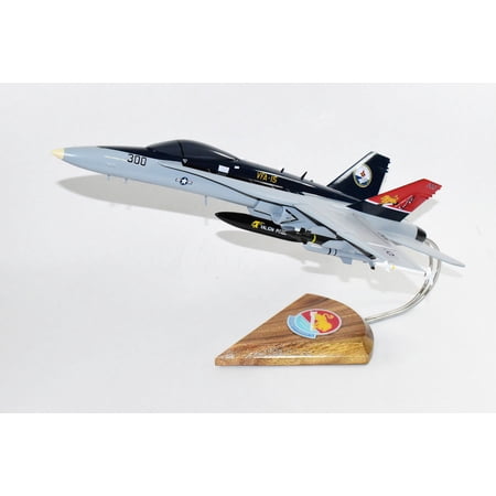 VFA-15 Valions CONA 2011 USS Bush F/A-18C Model, Navy, 1/37th (18") Scale, Mahogany