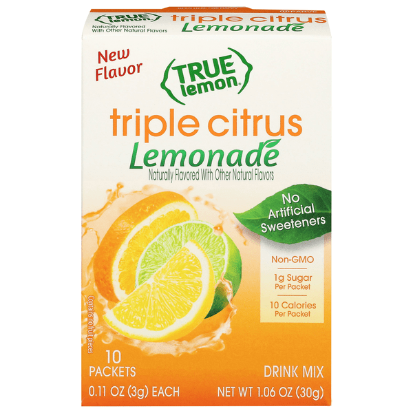 True Lemon Drink Mix, Triple Citrus Lemonade, 0.11 oz – Pack of 10 (3-Pack Bundle)