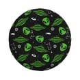 thumbnail image 4 of Spare Tire Cover, Green Space Pattern Wheel Cover Tire Covers For Trailers Car Truck Camper Universal Tire Covering Fits Diameter14"-17", 4 of 4
