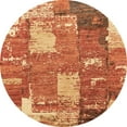 thumbnail image 1 of Ahgly Company Indoor Round Abstract Orange Patchwork Area Rugs, 6' Round, 1 of 6