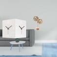thumbnail image 2 of Reloj de pared de doble cara,Reloj de pared de esquina de doble cara para decoración del hogar,Reloj de esquina de metal con diseño creativo,sin tictac.,Escultura de hojas,Estatua de hoja de, 2 of 8