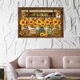 thumbnail image 3 of Sunflower Hanging Painting Floral Landscape Poster Canvas Painting It's Okay Inspirational Quotes Painting for Office Home Living Room Dining Room Wall Decoration(Unframed), 3 of 6