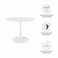 thumbnail image 5 of Modway Lippa 39.5" Round Artificial Marble Dining Table in White, 5 of 8