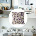 thumbnail image 3 of Purple flowers green leaves Linen toss pillowcase decoration pillowcase gifting preferred 24x24 inch cushion cover 4 sets sofa pillowcase sofa bedroom living room car, 3 of 8