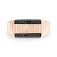 thumbnail image 2 of AFFY Enhanced Black Natural Diamond Accent "Dad" Band Ring Mens' Jewelry 14K Rose Gold Over Sterling Silver, 2 of 7