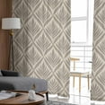 thumbnail image 4 of Brown Floral Sheer Curtains 96 Inches Long 2 Panels Set, Window Sheer Curtains for Living Room/Bedroom, Vintage Modern Geometric Abstract Art Light Filtering Rod Pocket Curtain 52'' x 96'' x 2, 4 of 7