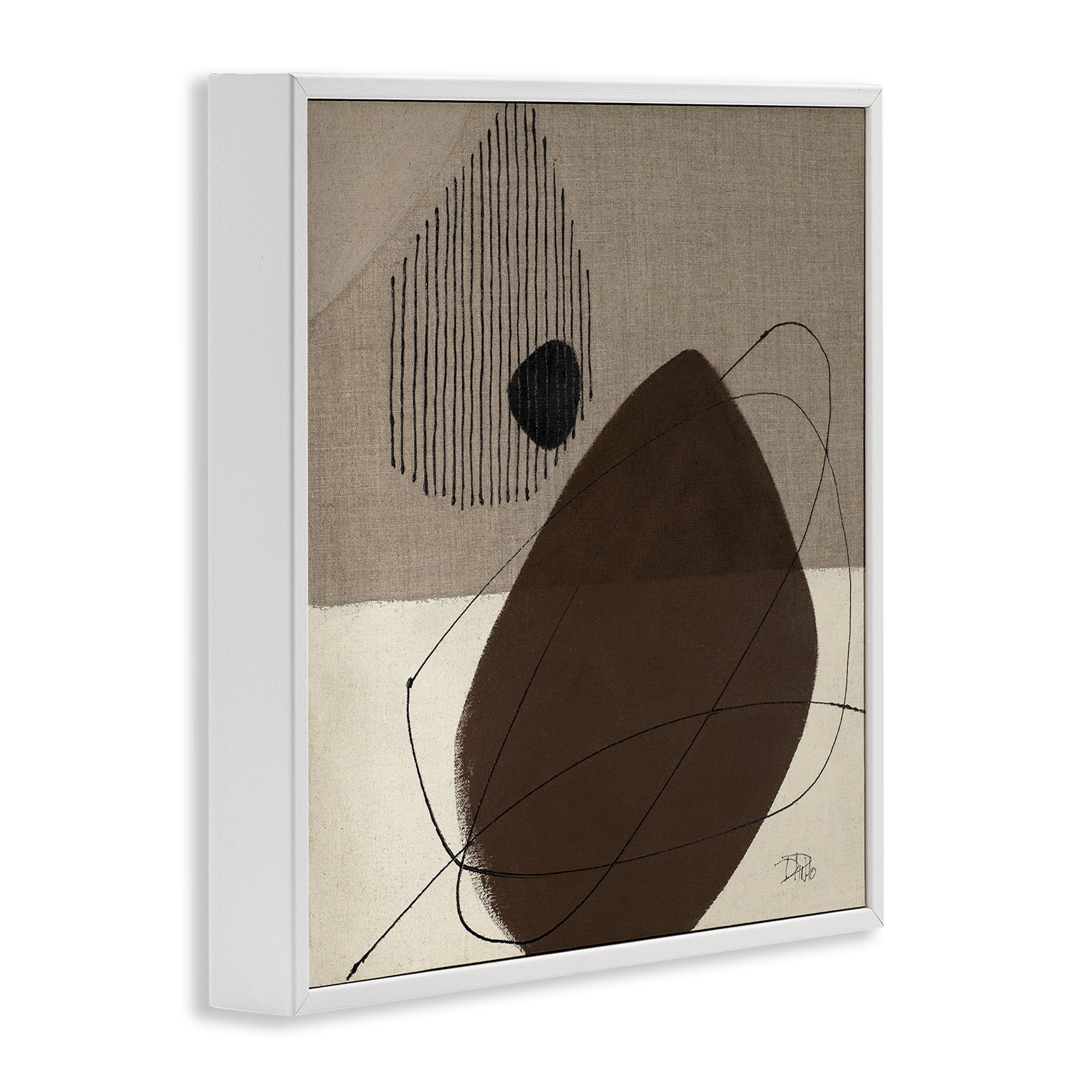 Stupell Industries Hidden Lines Abstraction Abstract Painting White Framed Art Print Wall Art, 17 x 17