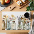 thumbnail image 2 of Flowers in Mason Jar Placemats Set of 6 Spring Flower Place Mats Table Mats Kitchen Dining Home Outdoor Party Table Decoration, 2 of 9