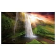 thumbnail image 4 of Waterfall Ceramic Toothbrush Holder, Waterfalls at Sunset Sky in Iceland Scenic Spring Rural Wildlife Art Image, Decorative Versatile Countertop for Bathroom, 4.5" X 2.7", Multicolor, by Ambesonne, 4 of 4