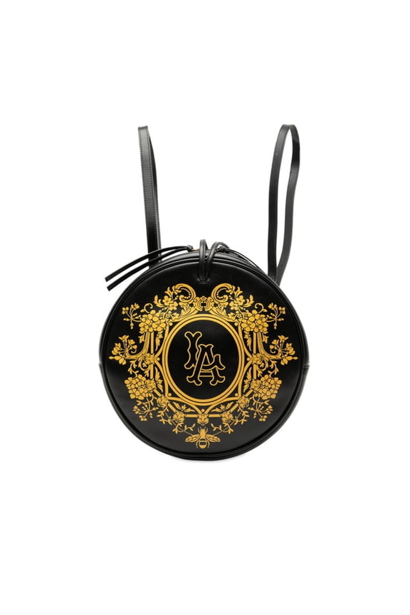 Pre-Owned Gucci x MLB All-Over Print Backpack 543324 Black and Yellow Leather Women's... (Good)