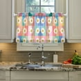 thumbnail image 2 of Yayeee Kitchen Curtains Tier Pair Light Filtering 27"x36" Rod Pocket Short Cafe Window Panel, Pink Checkered Daisy, 2 of 7
