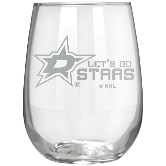 Dallas Stars Etched 17oz. Rally Cry Stemless Wine Glass