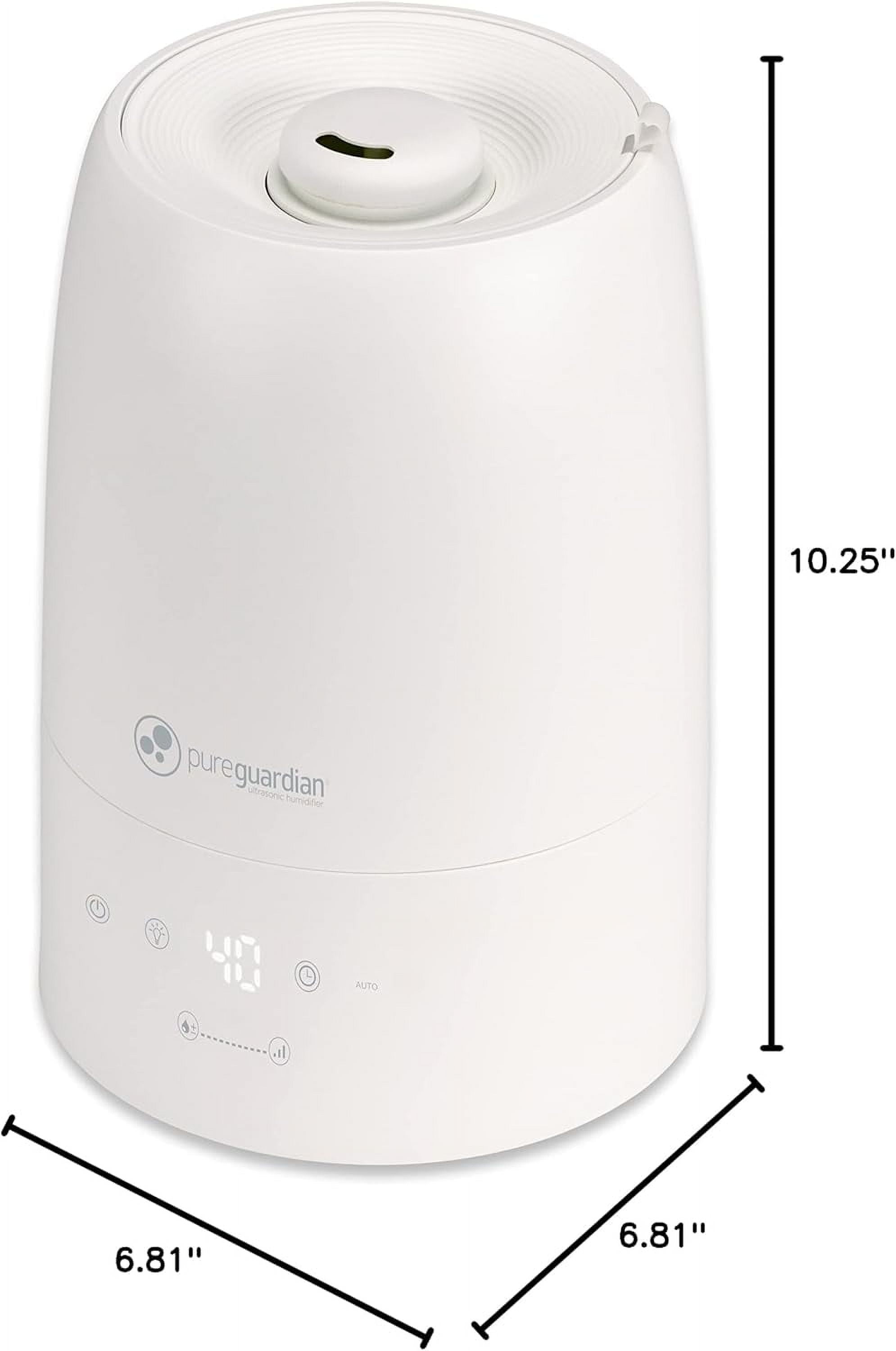 H955W Top Fill Cool Mist Ultrasonic Humidifier for Large Rooms with Humidistat and Timer